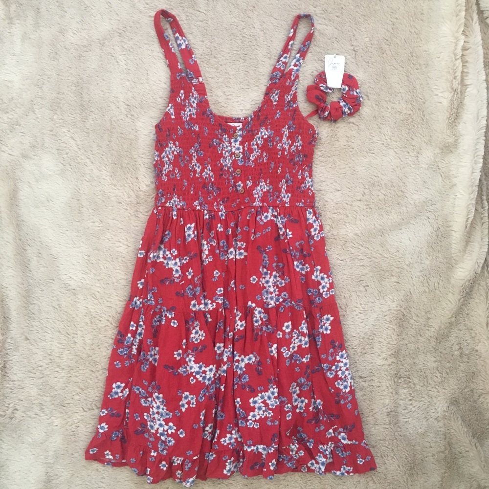 Japna Red Floral Sleeveless Mini Dress Size Medium Cottage Core Picnic Spring